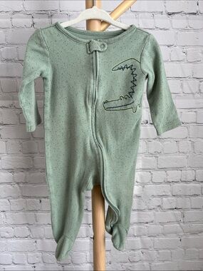 ⭐️⭐️PICK 5 / $20 Carter's Baby Green Alligator Footed One-Piece Sleeper